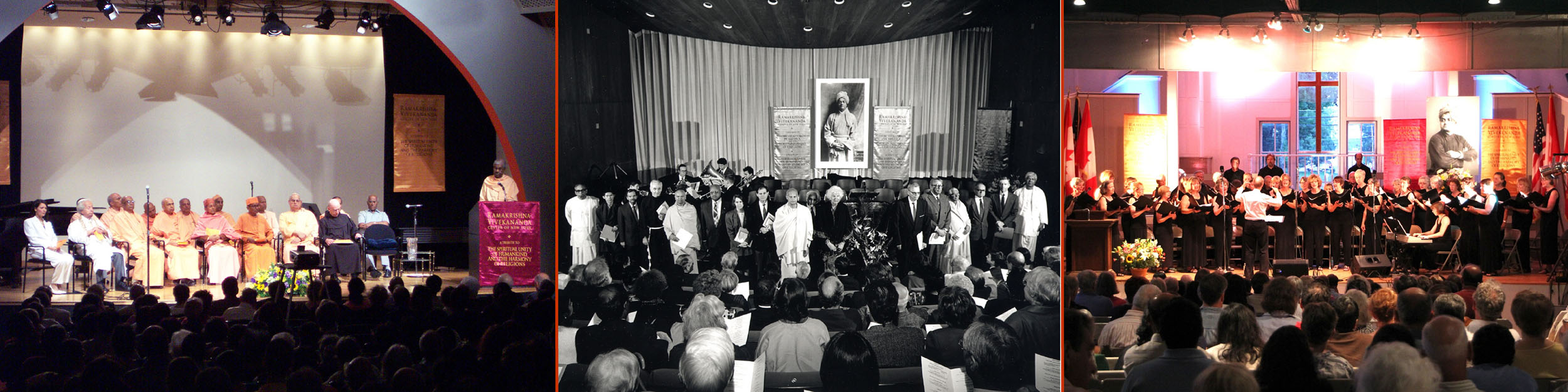 three photos of concert and special events