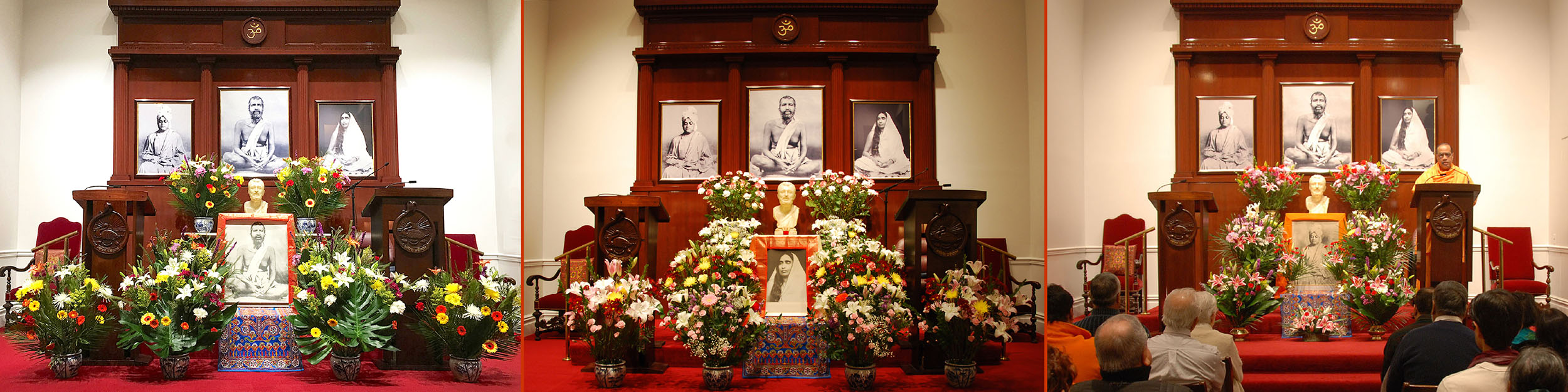 4 images of the altar at various ceremonies