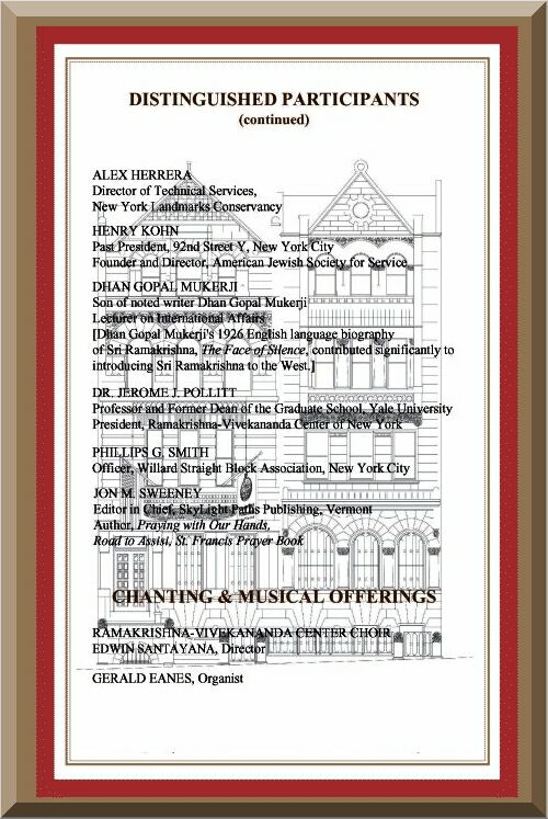 List of distinguished participants.