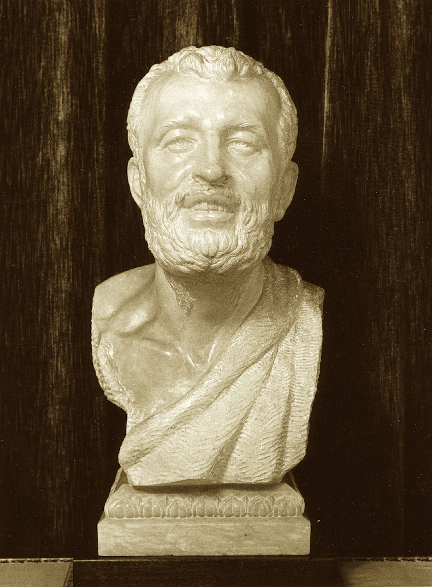 Marble bust of Sri Ramakrishna.