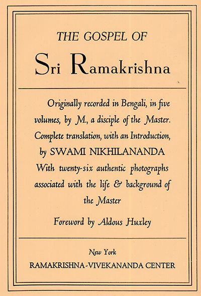The Gospel of Sri Ramakrishna cover