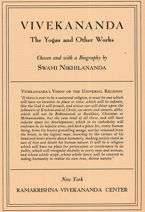 Vivekananda: Yogas and Other Works cover
